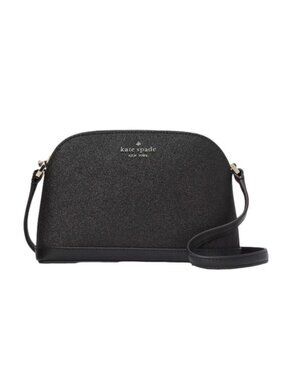 Kate Spade New York Tinsel Small Dome Crossbody Black Glitter